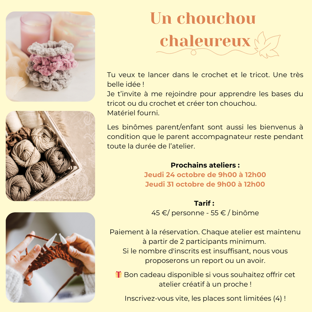 Stage tricot / crochet : Chouchou chaleureux